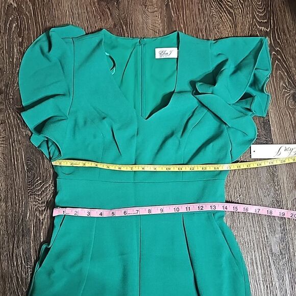 Eliza J Women's Ruffle Sleeve Crepe Jumpsuit Size:4 NWT - Picture 5 of 7